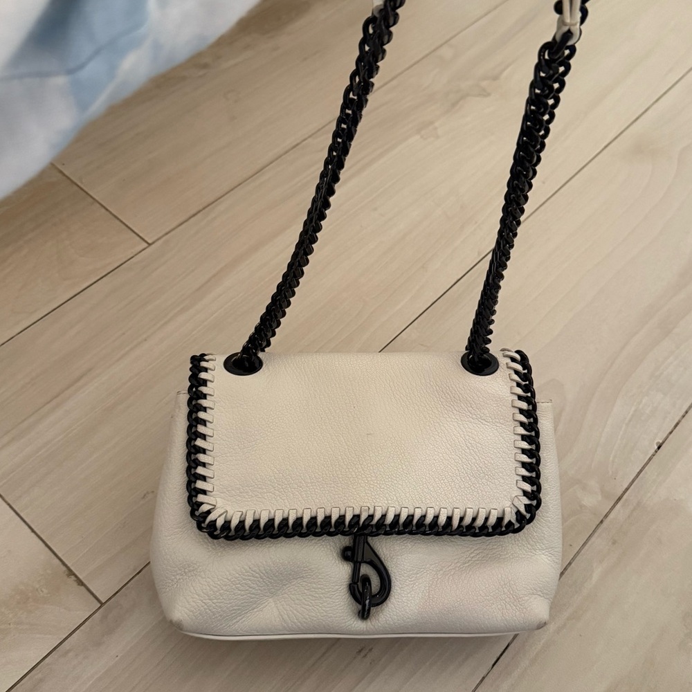 Rebecca Minkoff Black Chain White Strap Bag